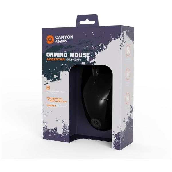 CANYON mouse  Accepter GM-211 RGB 6buttons Wired Black