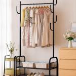 CLOTH HANGER RACK  WITH HOOK -BLACK