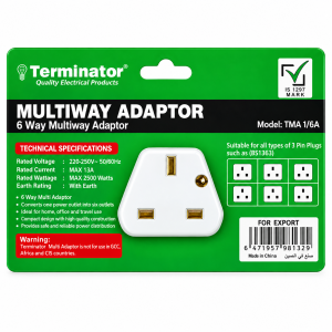 TERMINATOR 6 WAY UNIVERSAL T-SOCKET ADAPTOR TMA166A