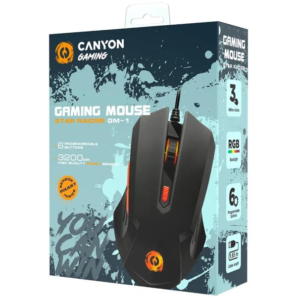 CANYON mouse Star Raider GM-1 RGB 6buttons Wired Black