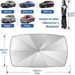 FOLDABLE CAR SUN SHADE UMBRELLA  SILVER S-110 (80X140)