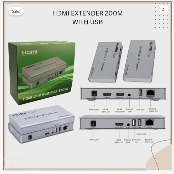 HDMI NETWORK EXTENDER 200M WITH USB