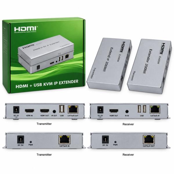 HDMI NETWORK EXTENDER 200M WITH USB