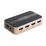 Vention 1 In 4 Out HDMI Splitter 4K@30Hz Gold Aluminum Alloy Type UK Standard