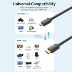 Vention HDMI-D Male to HDMI-A Male 4K HD Cable 1.5M Black