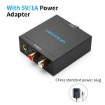 Vention Optical Fiber/Coaxial Digital Audio to TRS 3.5mm/2RCA Audio Converter Black Aluminum Alloy Type