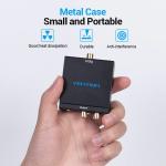 Vention Optical Fiber/Coaxial Digital Audio to TRS 3.5mm/2RCA Audio Converter Black Aluminum Alloy Type