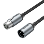 Vention XLR Audio Extension Cable 1M Gray Aluminum Alloy Type