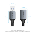 Vention Cotton Braided USB 3.0 Type A Male to Female Extension Cable 0.5M Gray Aluminum Alloy Type