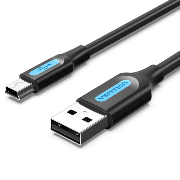 Vention USB 2.0 A Male to Mini-B  Male  Cable 0.5M Black PVC Type