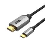 Vention Cotton Braided USB-C to HDMI Cable 2M Black Aluminum Alloy Type