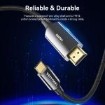 Vention Cotton Braided USB-C to HDMI-A 8K HD Cable 1.8M Black Zinc Alloy Type
