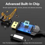 Vention Cotton Braided 8K Bi-Directional USB-C Male to DisplayPort Male Cable 2M Black Zinc Alloy Type