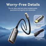 Vention Cotton Braided USB-C to DP 8K Converter 0.25M Black Zinc Alloy Type