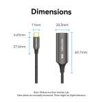 Vention Cotton Braided USB-C to DP 8K Converter 0.25M Black Zinc Alloy Type