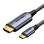 Vention Cotton Braided USB-C to HDMI-A 4K HD Cable 1.8M Gray Aluminum Alloy Type