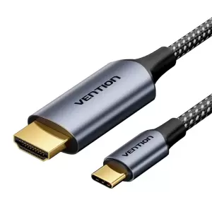 Vention Cotton Braided USB-C to HDMI-A 4K HD Cable 1.8M Gray Aluminum Alloy Type