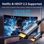 Vention Cotton Braided USB-C to HDMI-A 4K HD Cable 1.8M Gray Aluminum Alloy Type