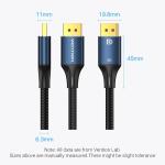 Vention Cotton Braided DP Male to Male HD Cable 8K 1.5M Blue Aluminum Alloy Type