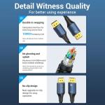Vention Cotton Braided DP Male to Male HD Cable 8K 5M Blue Aluminum Alloy Type