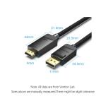 Vention Cotton Braided 4K DP Male to HDMI-A Male HD Cable 3M Black