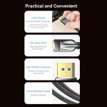 Vention Cotton Braided DP 2.1 Male to Male 16K HD Cable 1.5M Black Zinc Alloy Type