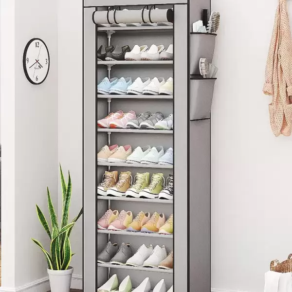 10 TIER SHOES STORAGE CABINET GREY