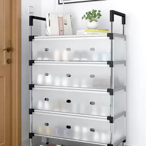 5 TIER STEEL SHOE RACK WITH COVER