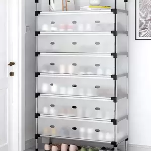 7 TIER STEEL SHOE RACK WITH COVER