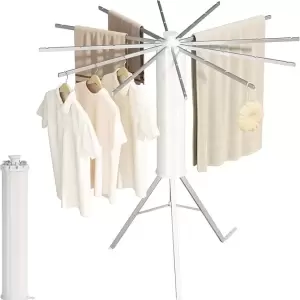 FOLDING CLOTH HANGER 12 RODS  WHITE