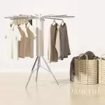 FOLDING CLOTH HANGER 12 RODS  WHITE