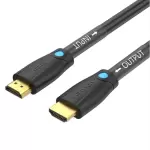 Vention Cotton Braided 4K HDMI Male to Male Cable 10M Black Zinc Alloy Type