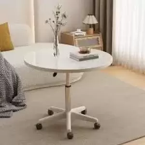 ROUND TABLE WHITH WHEEL WHITE