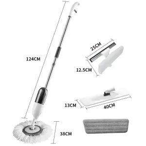 FLOOR DUST SPRAY MOP (WHITE)