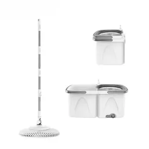 SPIN MOP WITH  COLLAPSIBLE BUCKET (WHITE)