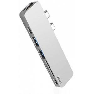 WIWU USB TYPE C 7 IN 1 HUB GREY T08