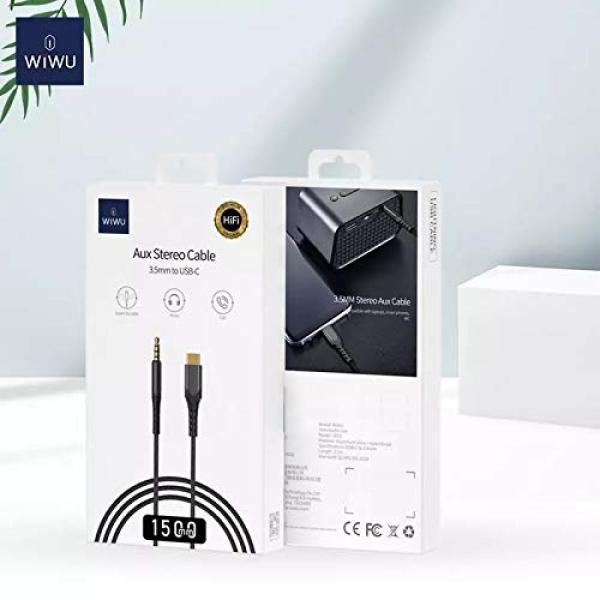 WIWU AUX STEREO CABLE 3.5MM TO USB-C  YP03 BLACK