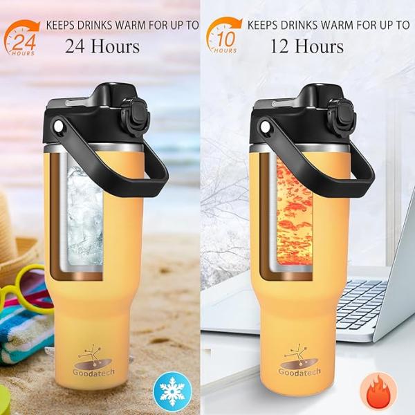 GOODATECH 32OZ TRAVEL MUG STAINLESS STEEL PEACH