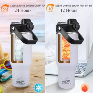 GOODATECH 32OZ TRAVEL MUG STAINLESS STEEL WHITE