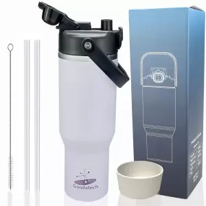 GOODATECH 32OZ TRAVEL MUG STAINLESS STEEL WHITE
