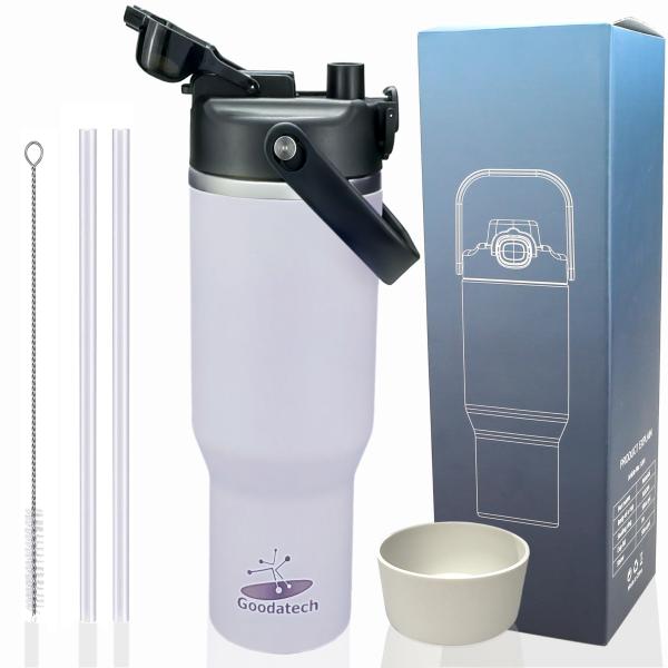 GOODATECH 32OZ TRAVEL MUG STAINLESS STEEL WHITE