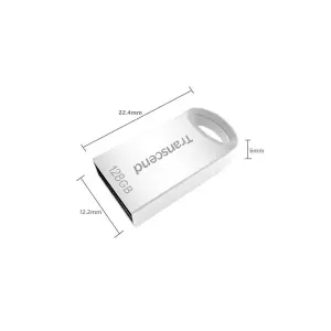 TRANSCEND 128GB, USB 3.1  FLASH DRIVE SILVER  TS128GJF710S