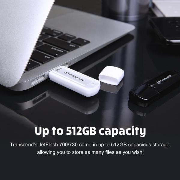 TRANSCEND 512GB, USB 3.1 FLASH DRIVE  TS512GJF700 BLACK