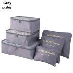 TRAVEL LAUNDRY POUCH GREY  6PCS SET