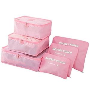 TRAVEL LAUNDRY POUCH PINK 6PCS SET