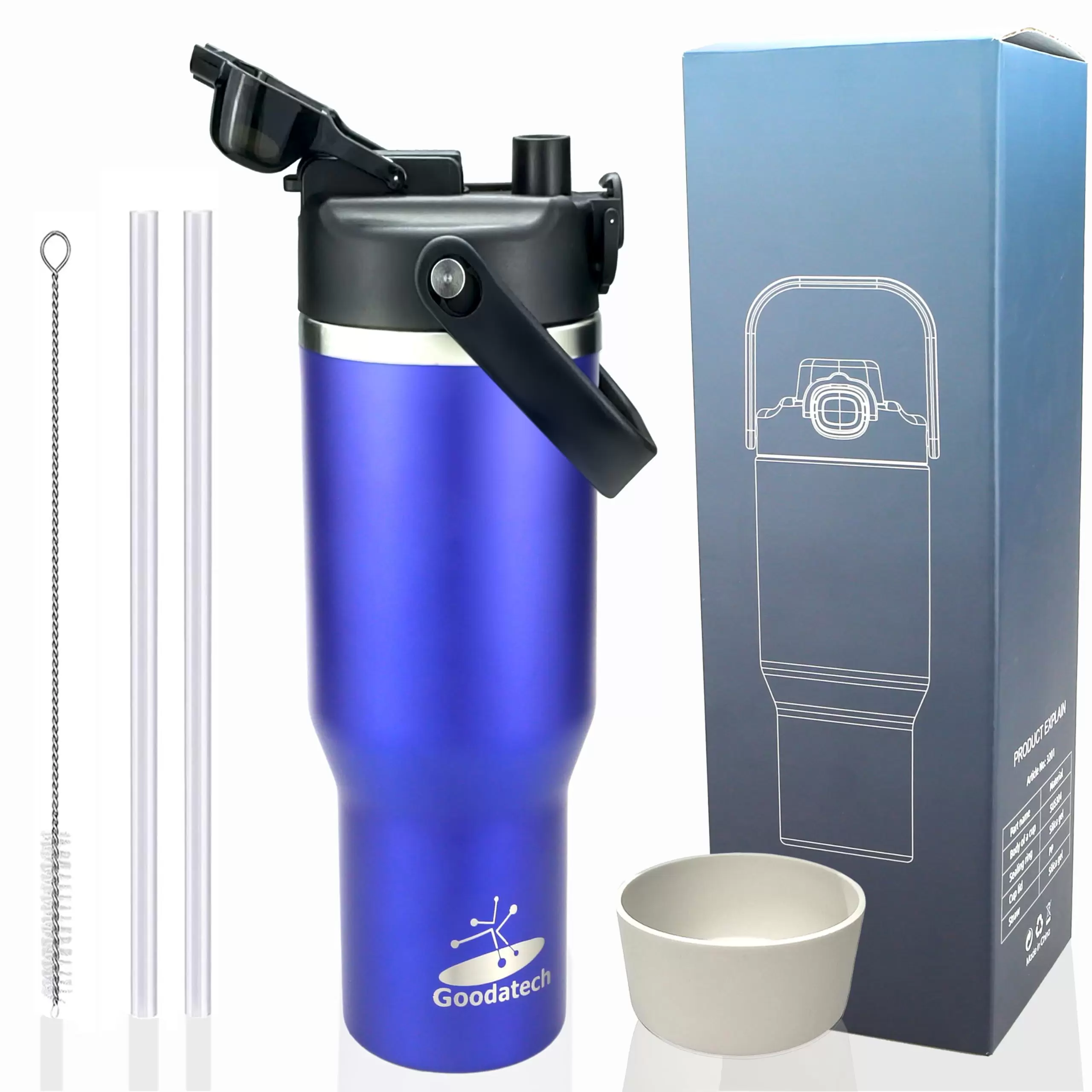 GOODATECH 32OZ TRAVEL MUG STAINLESS STEEL BLUE
