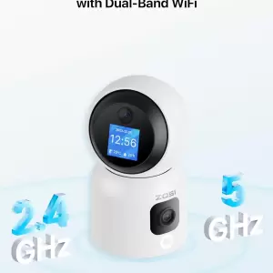 ZOSI INDOOR PT CAMERA WITH SCREEN,DUAL LENS 3MP+3MP