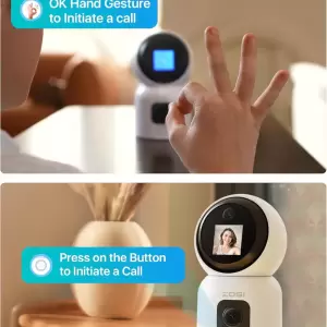 ZOSI INDOOR PT CAMERA WITH SCREEN,DUAL LENS 3MP+3MP