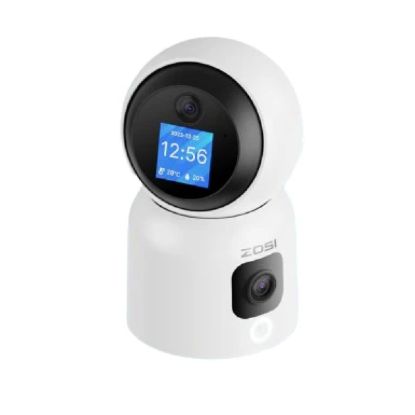 ZOSI INDOOR PT CAMERA WITH SCREEN,DUAL LENS 3MP+3MP
