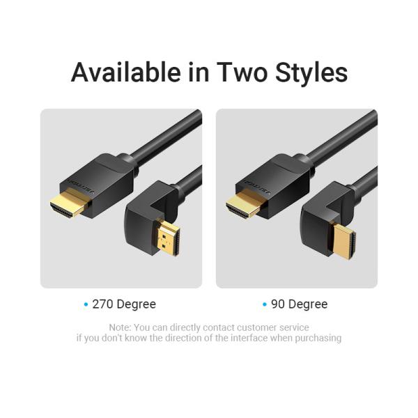 HDMI Right Angle  Cable 270 Degree 1M Black